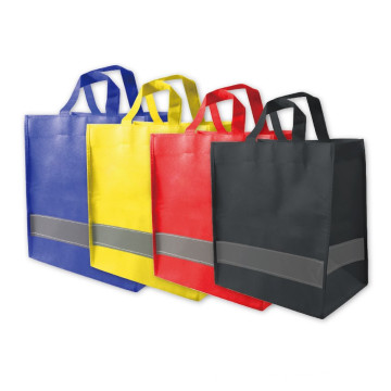 Highly Visible Non-Woven Reflective Strip Shopping Bag